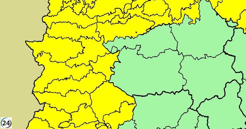 Toda Extremadura en alerta amarilla por lluvias este viernes