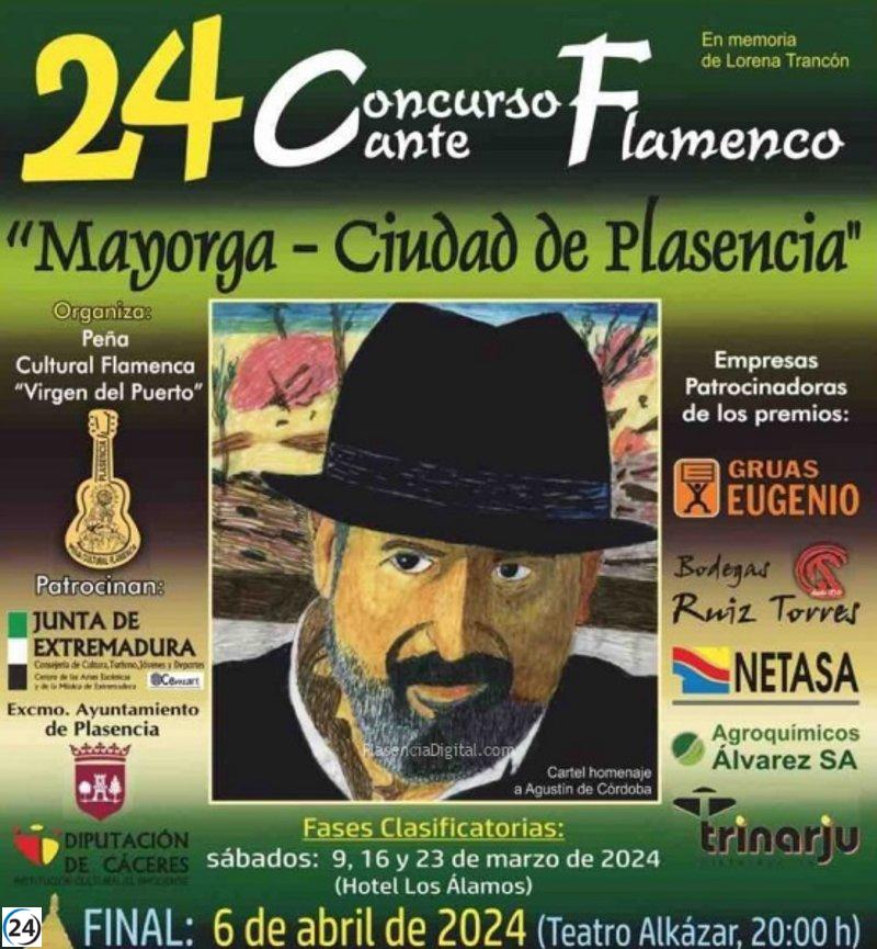 La final del concurso de cante flamenco Mayorga-Ciudad de Plasencia tendrá lugar el 6 de abril.