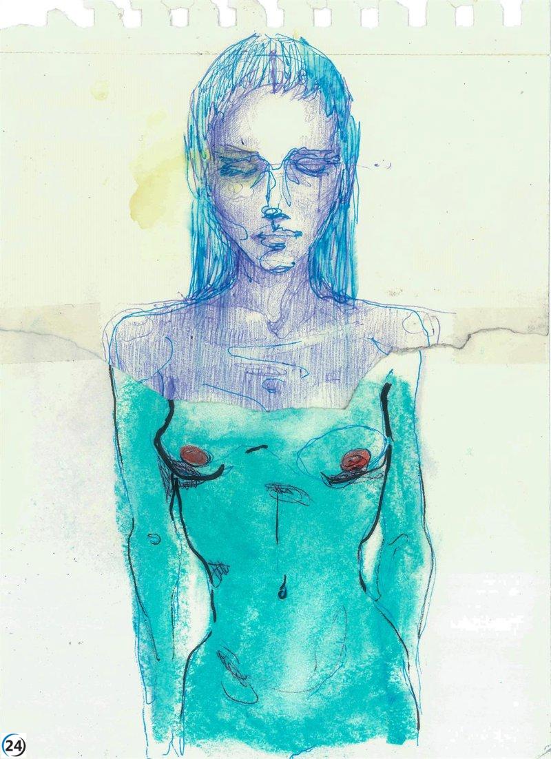 La artista Helena Cygnet exhibe sus obras en el complejo cultural Santa María de Plasencia.