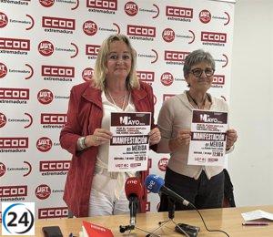 Sindicatos buscan pleno empleo y mejoras salariales en manifestación del 1 de mayo en Extremadura