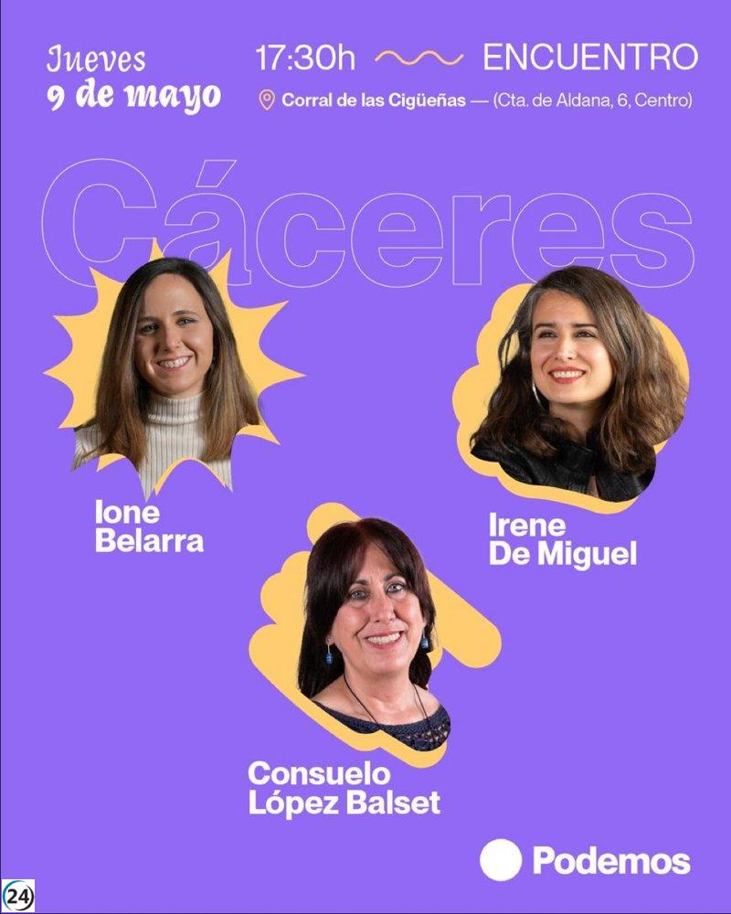 Ione Belarra se une a líder de Podemos en Extremadura en evento en Cáceres