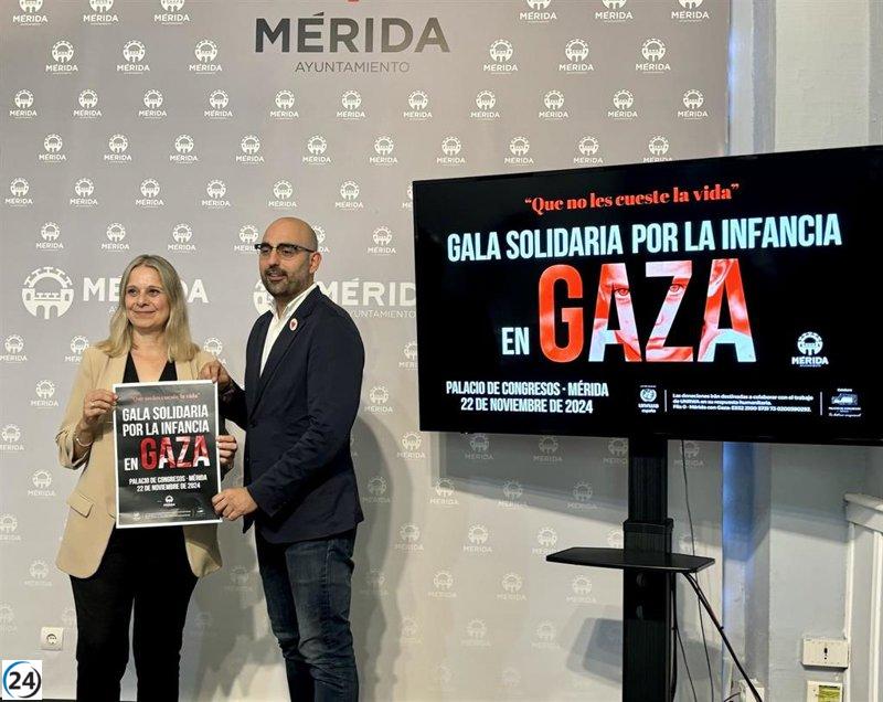 Gala en Mérida recaudará fondos para niños en Gaza durante 12 horas el 22 de noviembre.