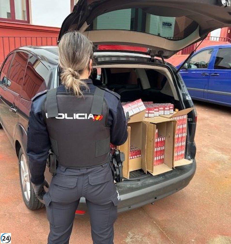 Arrestado en Badajoz un hombre por portar 3.000 cajetillas de tabaco en su coche.