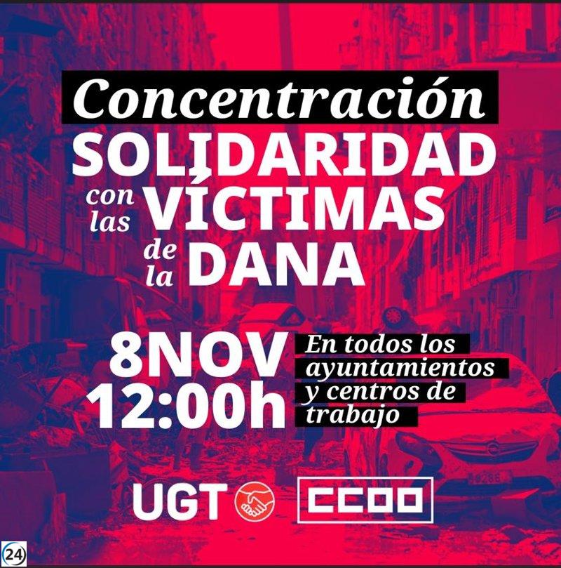 CCOO y UGT organizan minuto de silencio en las empresas por la tragedia de la DANA.