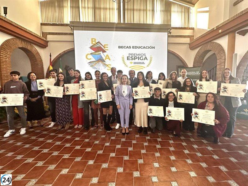 Caja Rural de Extremadura reconoce la excelencia académica con sus IX Becas Espiga, premiando a los 20 mejores estudiantes de ESO y FP.