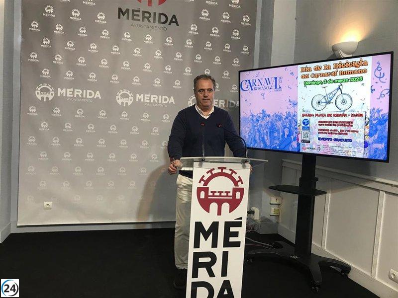 El Carnaval Romano de Mérida prevé atraer a 500 ciclistas en su Día de la Bicicleta el 2 de marzo.