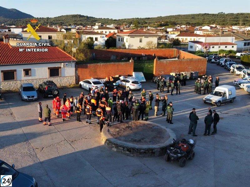 Localizan con vida al hombre de 65 años que había desaparecido en Zarza de Montánchez.