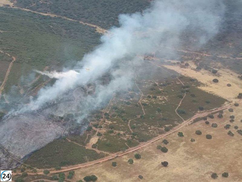 Incendio forestal en Cáceres mejora y se clasifica como de bajo riesgo.