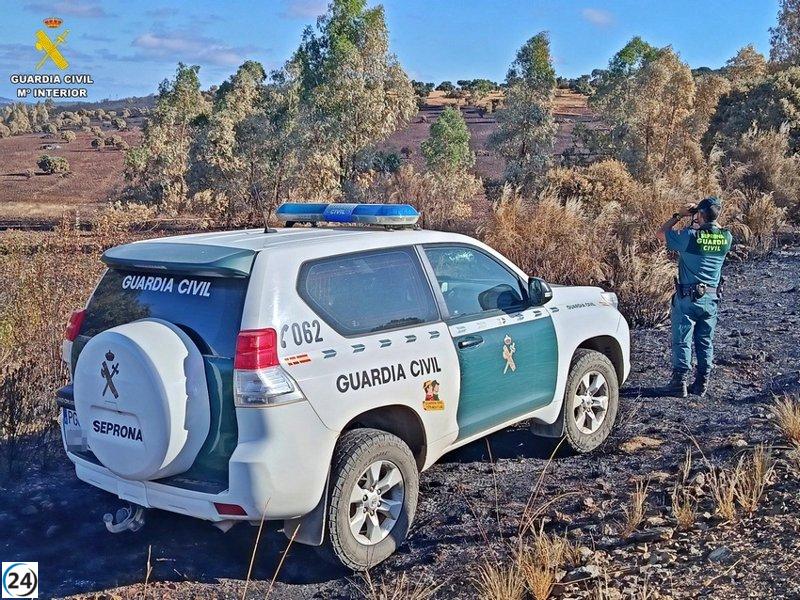 Conductor de cosechadora bajo investigación por incendio forestal en Hornachos.