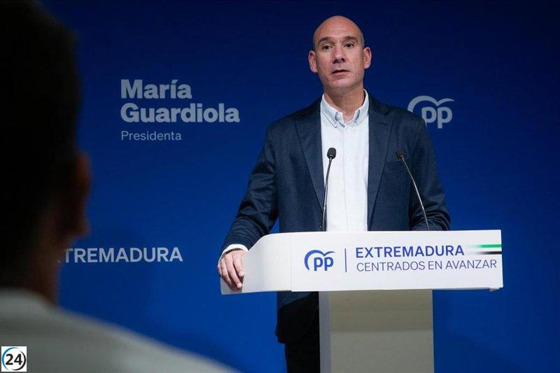 PP de Extremadura reprocha al PSOE su apoyo a decisiones de Sánchez que afectan negativamente a la comunidad, incluyendo el 
