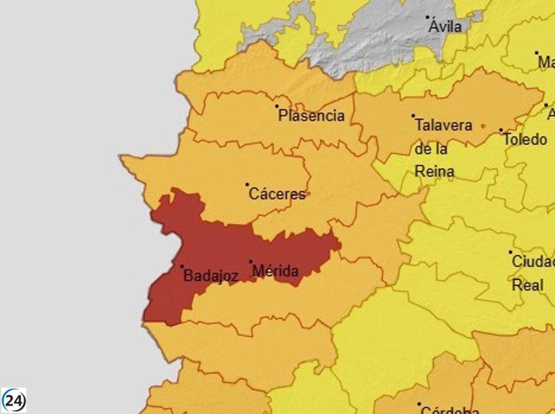 Las Vegas del Guadiana alcanza alerta roja por calor extremo con temperaturas de 44 grados este jueves.