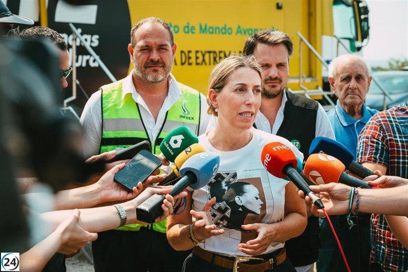 Guardiola solicita a Sánchez refuerzos para abordar incendios en Extremadura.