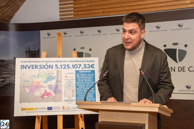 MásMedio de la Diputación de Cáceres abre licitación para gestionar 32 nuevos centros de reciclaje.