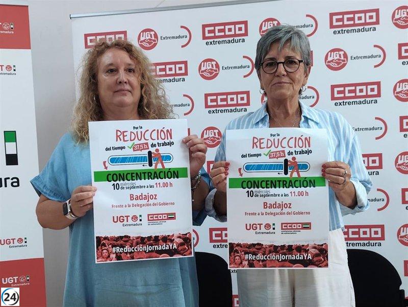 Sindicatos en Extremadura planean protestas sostenidas para exigir la disminución de la jornada laboral.