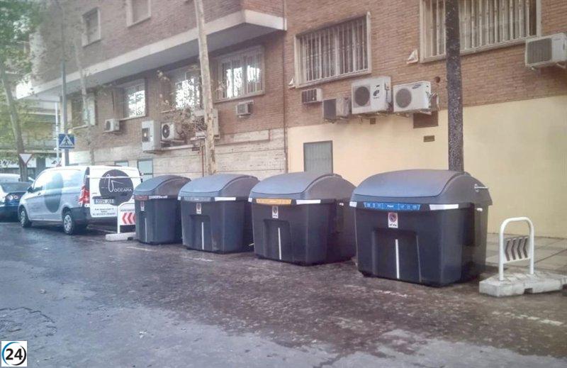 Dos adolescentes arrestados en Badajoz por incendio de contenedores que dañó vehículos.