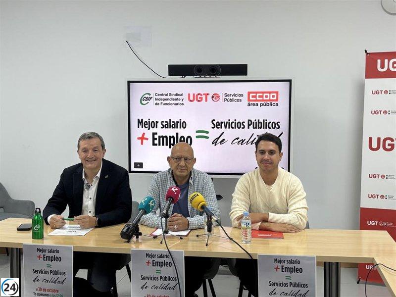 Sindicatos inician protestas en Badajoz para exigir aumentos salariales a los funcionarios.