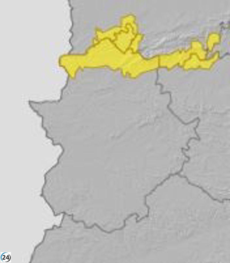 Cáceres: Alertan por lluvias en el norte de la provincia este viernes.