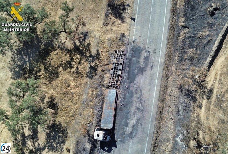 Incendio en Llerena devastó 5.900 hectáreas por chispas de un camión.