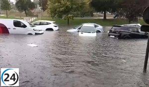 Inundación en Cáceres: 18 litros en 30 minutos causan estragos en vehículos y comercios