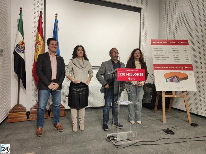 Diputación de Cáceres aprueba un presupuesto de 201,9 millones para 2026, aumento del 7,64%.