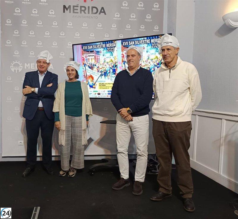 La XVII San Silvestre Mérida tendrá lugar el 30 de diciembre con tres rutas urbanas para todos los públicos.