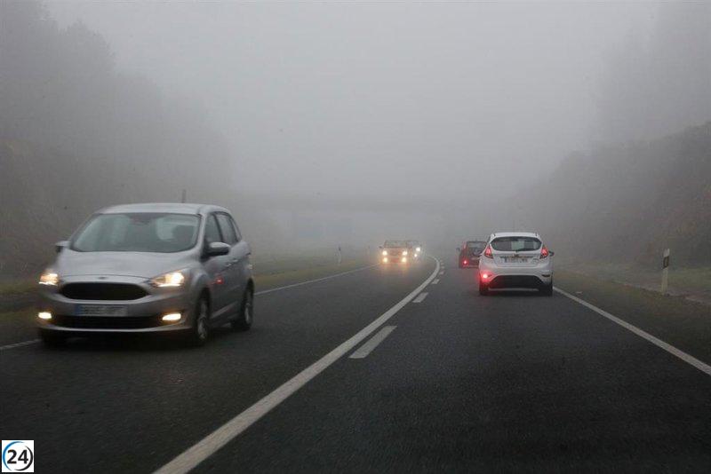 La niebla limita la visibilidad en diversas rutas de Extremadura.