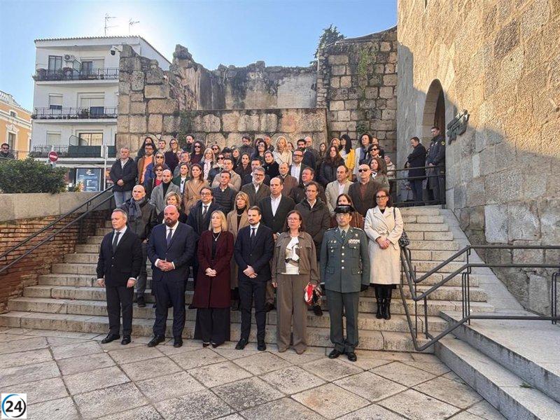 Homeneje en silencio de líderes extremeños a las víctimas del terrorismo.