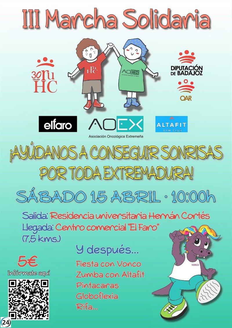 La III Marcha Solidaria de Badajoz terminará en El Faro con una fiesta para niños.