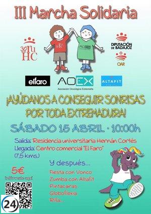 La III Marcha Solidaria de Badajoz terminará en El Faro con una fiesta para niños.