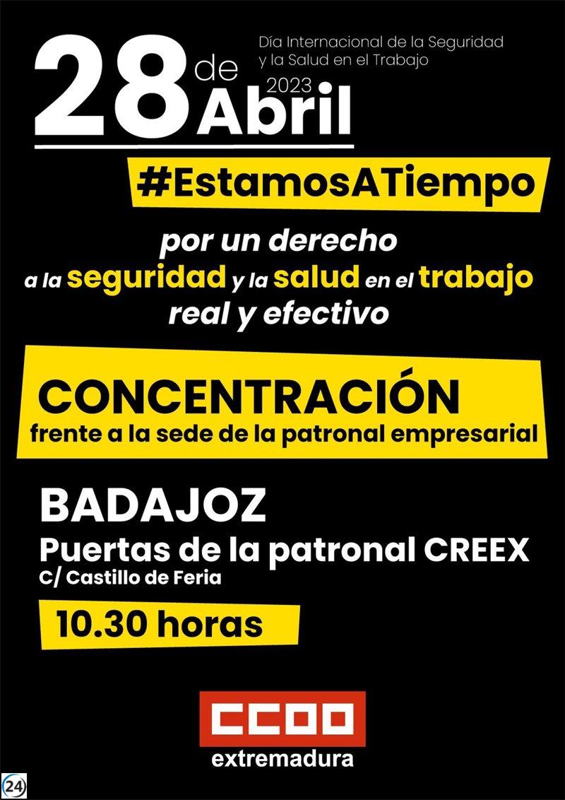 CCOO protestará el viernes frente a la sede de la Creex por la seguridad de los trabajadores.