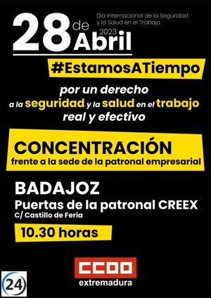 CCOO protestará el viernes frente a la sede de la Creex por la seguridad de los trabajadores.