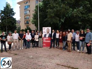 Salaya, candidato del PSOE, lanza campaña con lema 'Creer en Cáceres' y en busca de independencia política.