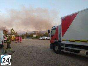 La UME es solicitada por Extremadura para controlar incendio en Pinofranqueado.