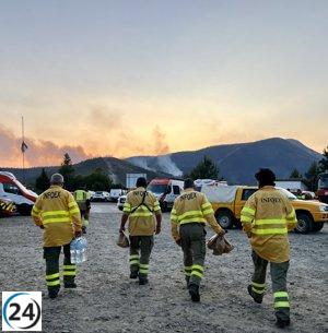 Fuego en nivel 2 en Las Hurdes reta a efectivos de extinción.