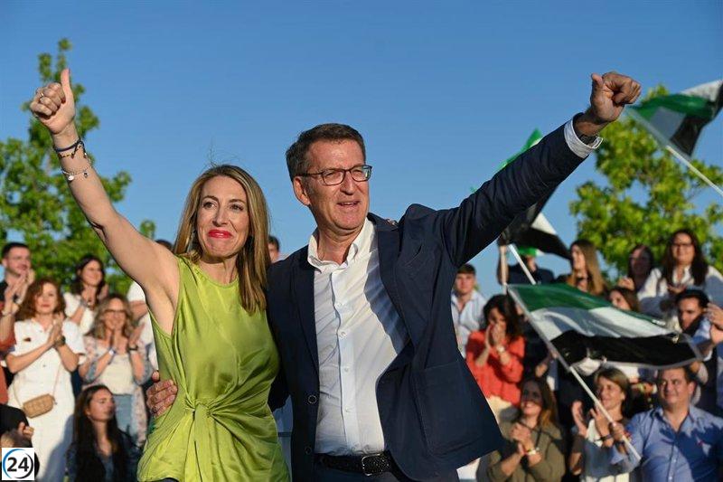 Feijóo en campaña con Guardiola en Cáceres.