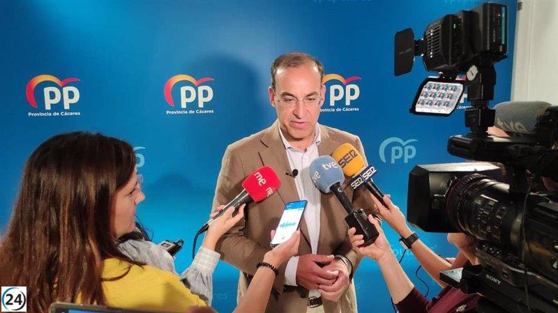 Rafael Mateos (PP) gobernará en minoría en Cáceres y buscará estabilidad.