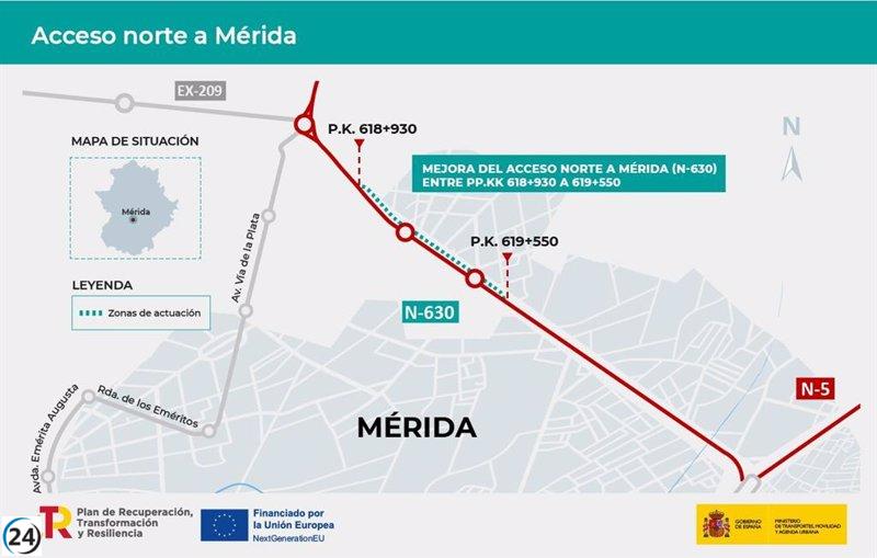 Obras de humanización y calmado del tráfico en acceso Norte a Mérida adjudicadas por 2,5 millones.