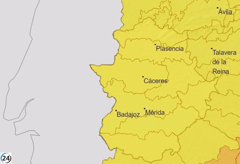 El aviso amarillo por altas temperaturas vuelve a Extremadura con máximas de hasta 39 grados.
