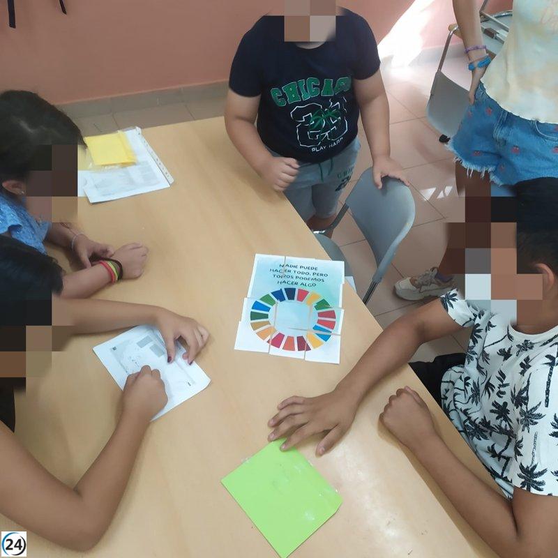 Niños de Mérida participan en talleres educativos sobre los Objetivos de Desarrollo Sostenible.