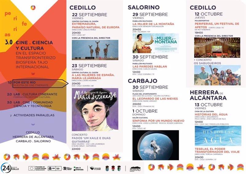Comienza en Cedillo (Cáceres) el festival Periferias 3.0, una excelsa convergencia de cine, ciencia y cultura en la magnífica Biosfera del Tajo