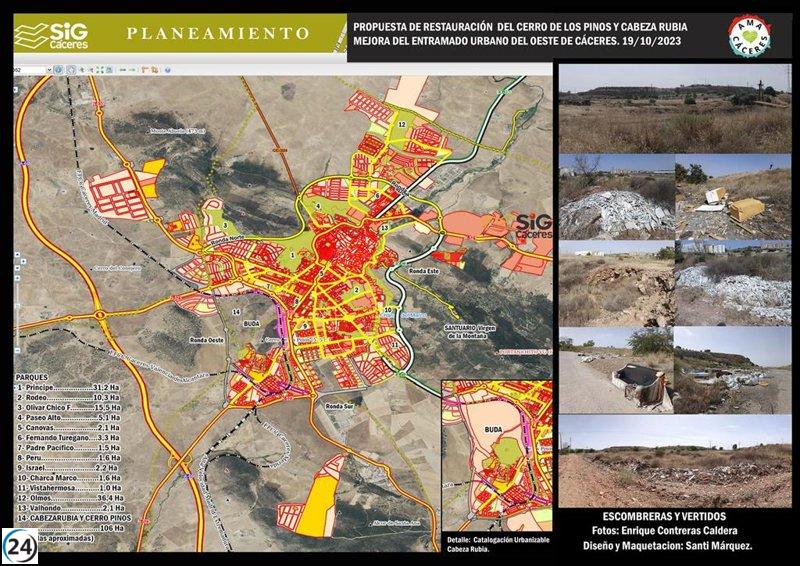 Gran Buda podría ubicarse en el Cerro de los Pinos y Cabeza Rubia, según AmA Cáceres.