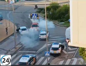 Choque a alta velocidad en Aldea Moret deja tres heridos: dos mujeres y un policía