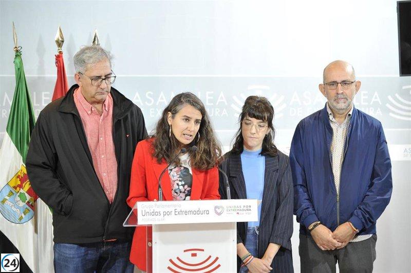 Unidas por Extremadura exige la devolución de los Presupuestos debido a su enfoque central 